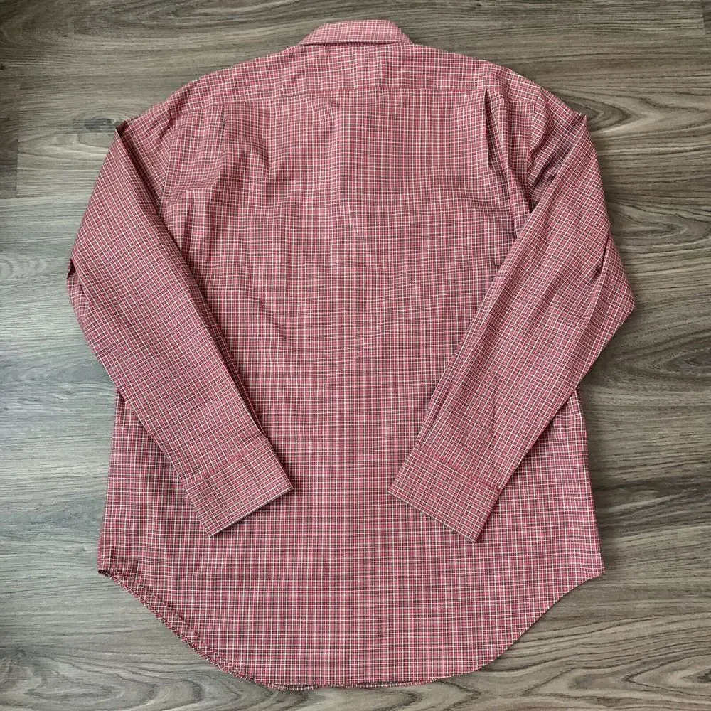 Lauren Ralph Lauren‎ Red Plaid Button Down Shirt Mens Size 16.5- 34/35 - Picture 4 of 8